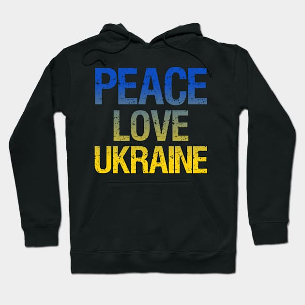 Peace Love Ukraine Flag Ukrainian Hoodie by kidstok